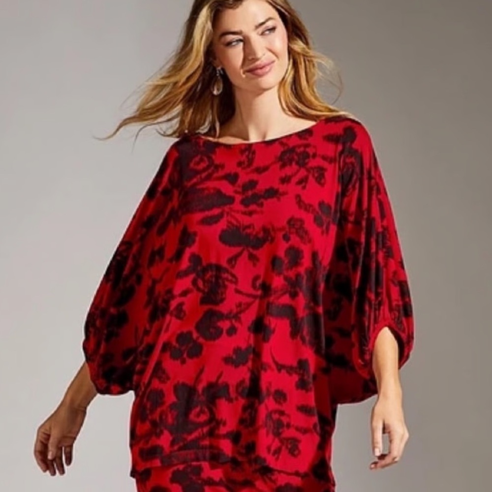 Bryn Walker Wilder Tunic Women's Rayon SZ S Jersey Crew‎ Neck 3/4 Dolman Sleeves
